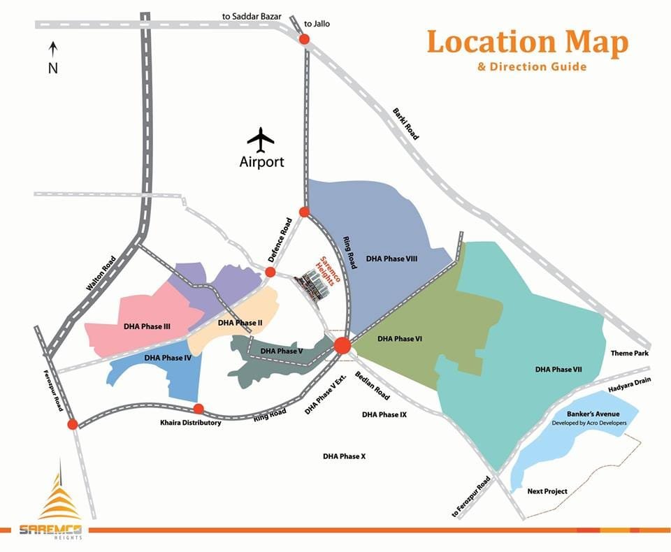 SAREMCO Heights Lahore Location 